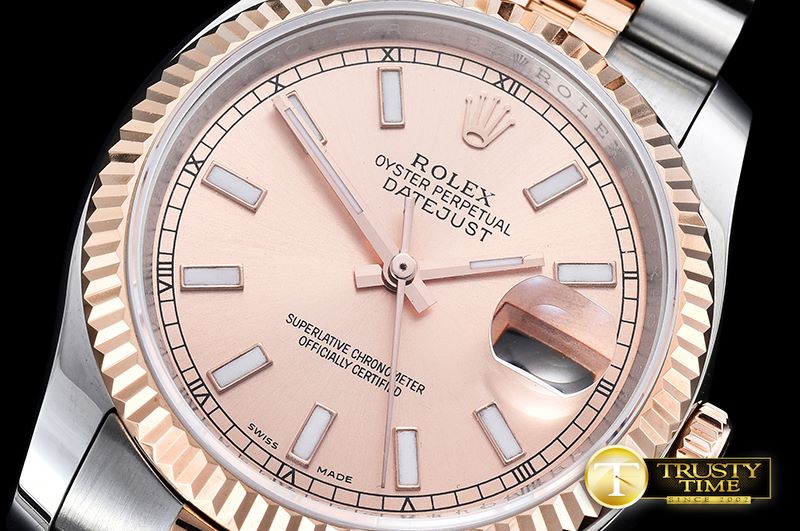 롤렉스 DJ 36mm Jub Flt RG/SS Rose Gold Stk BP A3135 Mod -RDJ0273A