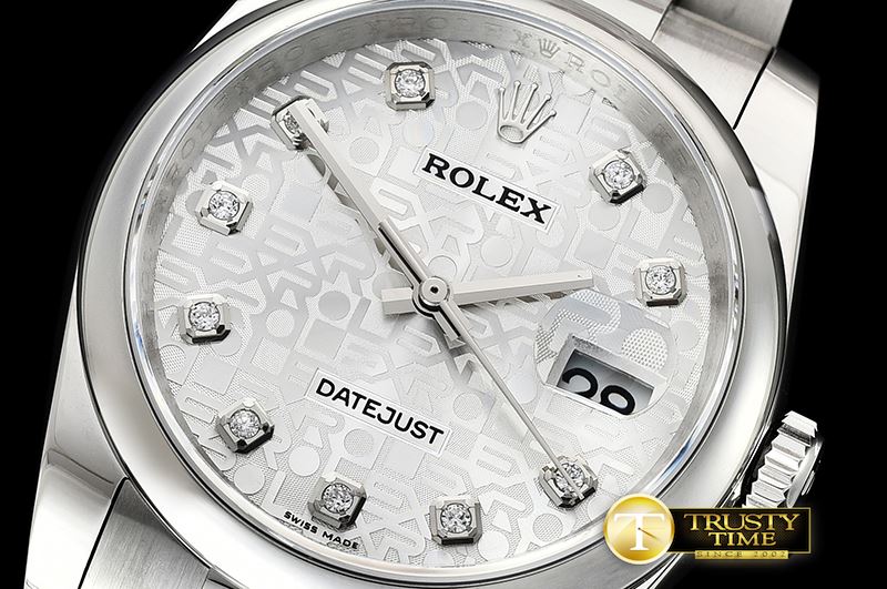 롤렉스 DJ 36mm Oyst Dome 904L SS/SS Silver Diam DJF A3135 -RDJ0304B