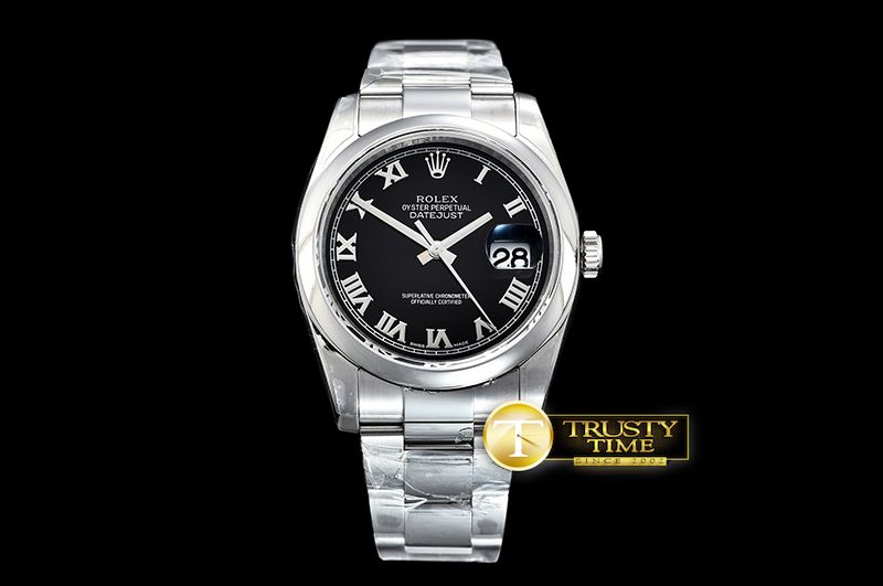 롤렉스 DJ 36mm Oyst Dome SS/SS Black Roman ARF A3135 -RDJ0305B