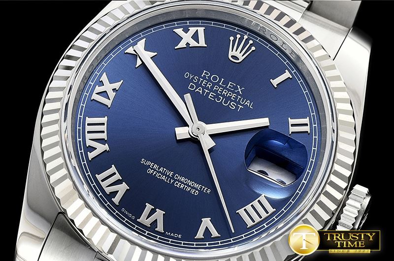 롤렉스 DJ 36mm Oyst Fluted SS/SS Blue Roman ARF A3135 -RDJ0305D