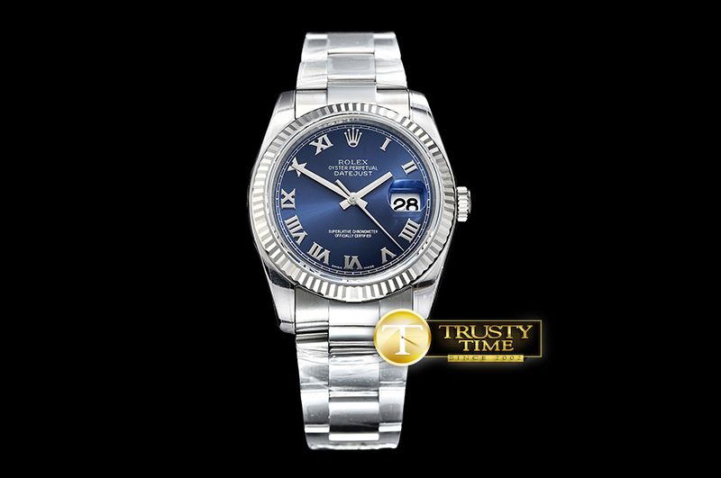 롤렉스 DJ 36mm Oyst Fluted SS/SS Blue Roman ARF A3135 -RDJ0305D