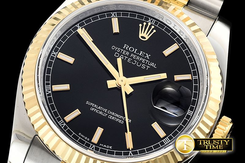 롤렉스 Datejust 36mm Flt YG/SS Blk/Stk Jub ARF Asia SH3135 -RDJ0308A
