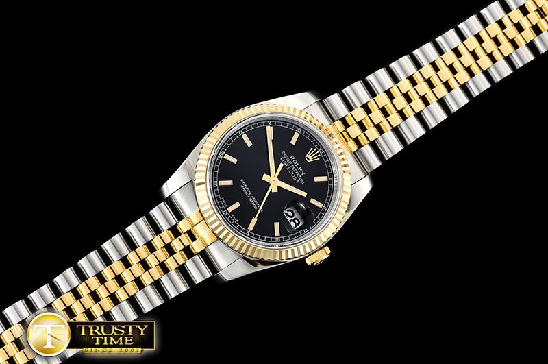 롤렉스 Datejust 36mm Flt YG/SS Blk/Stk Jub ARF Asia SH3135 -RDJ0308A