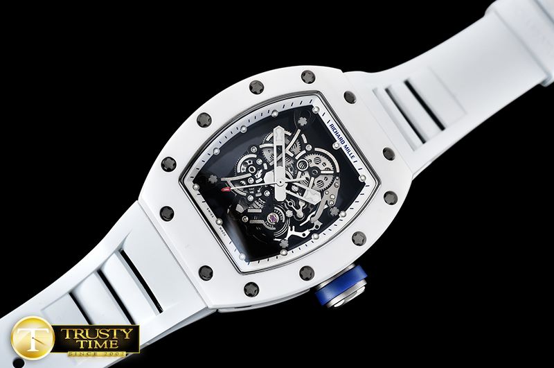 리차드밀 RM055 Bubba Watson CER/RU Skeleton Wht/Blue MY8215 Mod -RM0149F