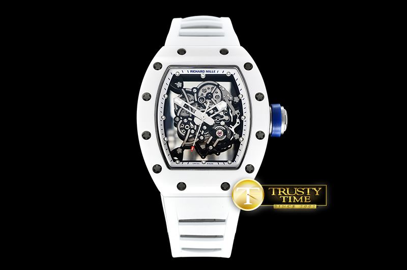 리차드밀 RM055 Bubba Watson CER/RU Skeleton Wht/Blue MY8215 Mod -RM0149F