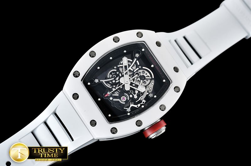 리차드밀 RM055 Bubba Watson CER/RU Skeleton Wht/Red MY8215 Mod -RM0149G
