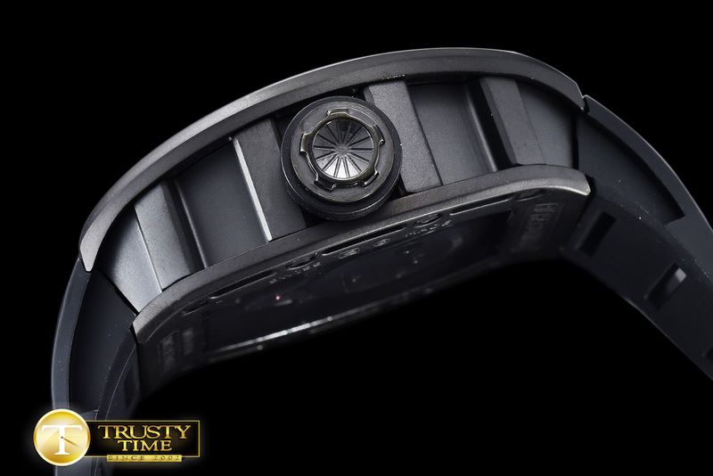 리차드밀 Skull Tourbillon PVD/RU Black Asian 21J Decorated Movt -RM088A