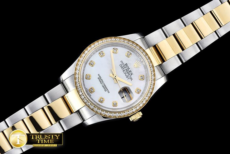 롤렉스 DateJust Midsize 31mm YG/SS Wht MOP Diam BP Asia 2836 -RMDJ207C