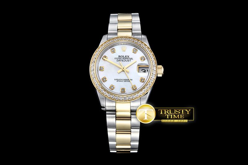 롤렉스 DateJust Midsize 31mm YG/SS Wht MOP Diam BP Asia 2836 -RMDJ207C