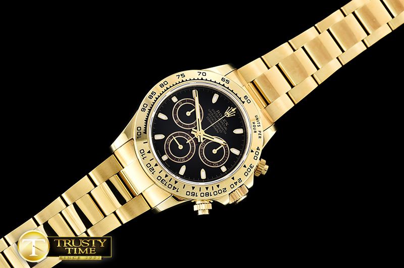 롤렉스 Daytona 116508 YG/YG Black/Stick BP A7750 4130 Mod -ROLDYT0234A