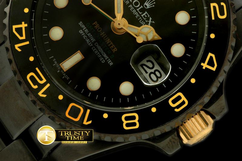 롤렉스 Pro Hunter GMT PVD Blk Ceramic Bez Swiss 2836 -ROLGMT088C