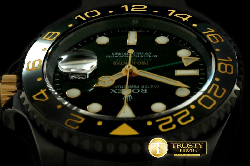 롤렉스 Pro Hunter GMT PVD Blk Ceramic Bez Swiss 2836 -ROLGMT088C