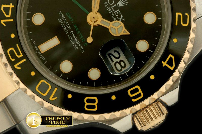 롤렉스 SS/YG 2008 GMT TT Black Swiss 2836 -ROLGMT092