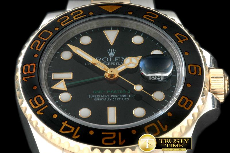 롤렉스 SS/YG 2008 GMT TT Black Asian 2836 -ROLGMT104