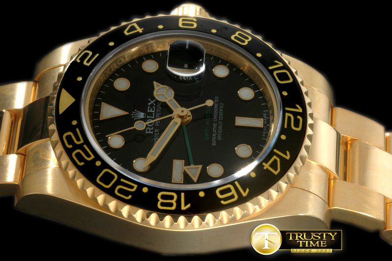 롤렉스 YG/YG 2008 GMT Black Swiss 2836 -ROLGMT105A