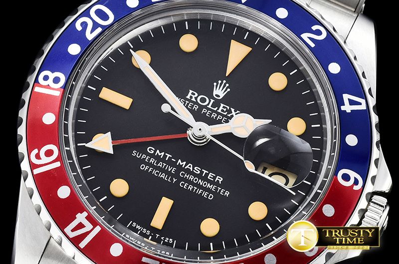 롤렉스 GMT Master Ref.1675 Blue/Red SS/SS Swiss 2836 Mod -ROLGMT122A