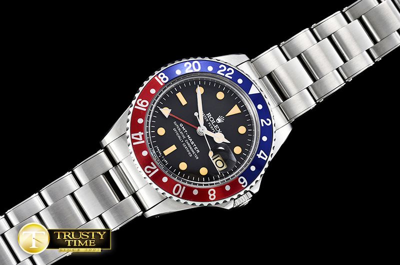 롤렉스 GMT Master Ref.1675 Blue/Red SS/SS Swiss 2836 Mod -ROLGMT122A