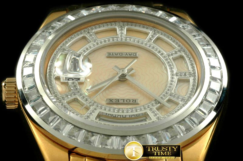 롤렉스 Diam Bez SS White Diamond/Gold Tier Swiss Eta 28362 -ROLMP009B