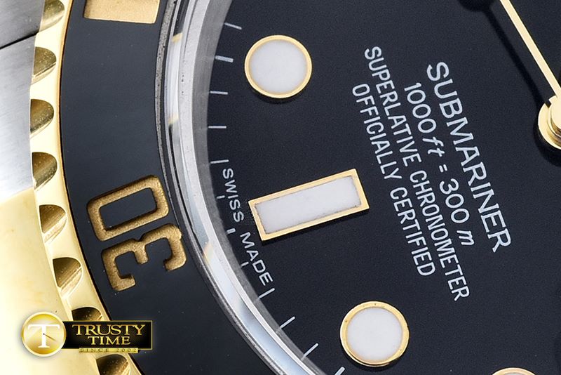 롤렉스 116613 YG/SS Blk Cer Submariner BP MY9015 Mod 3135 -ROLSUB0187D