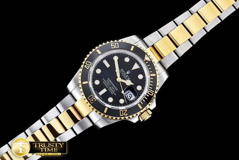 롤렉스 116613 YG/SS Blk Cer Submariner BP MY9015 Mod 3135 -ROLSUB0187D