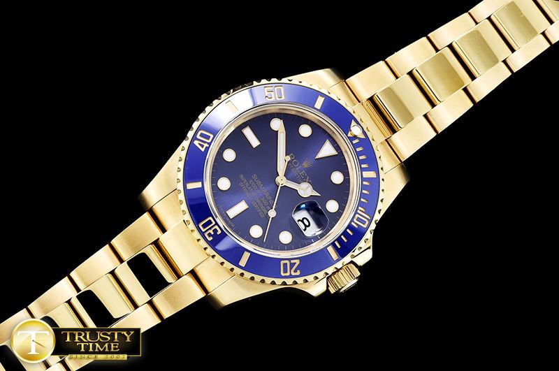 롤렉스 Submariner 116618 YG/YG Blue BP Ult A3135 Mod -ROLSUB0211B