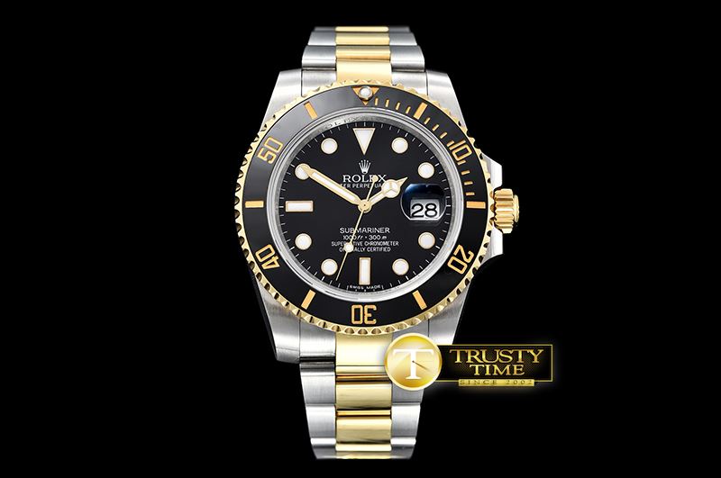 롤렉스 Submariner 116613 YG/SS Cer Bez Blk VRF Asia 2836 -ROLSUB0227B