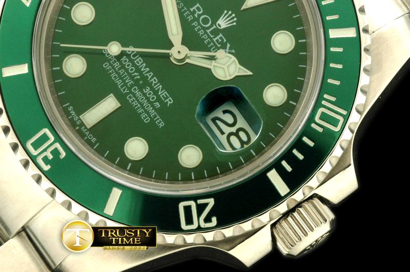 롤렉스 116600LV Green Submariner Swiss Eta28362 -ROLSUB087B