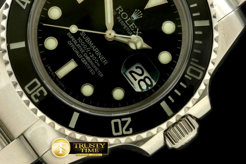 롤렉스 116600 Black Submariner Swiss Eta 28362 -ROLSUB090C