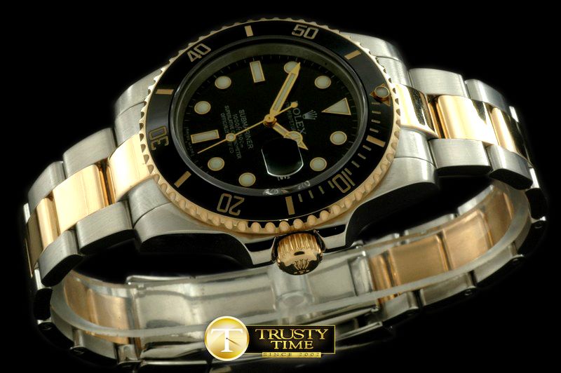 롤렉스 116613 Black TT Submariner Swiss Eta 28362 -ROLSUB092C