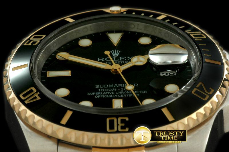 롤렉스 116613 Black TT Submariner Swiss Eta 28362 -ROLSUB092C