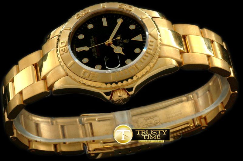 롤렉스 Yachtmaster Mid YG Black Swiss Eta 2836/3135 -ROLYM047B