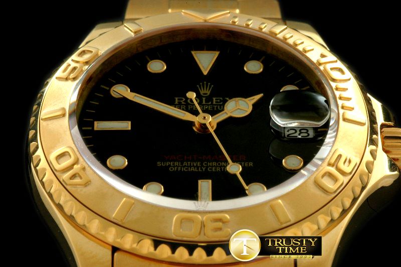 롤렉스 Yachtmaster Mid YG Black Swiss Eta 2836/3135 -ROLYM047B