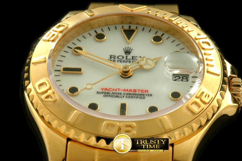 롤렉스 Yachtmaster Mid YG White Asian Eta 2836/3135 -ROLYM048A