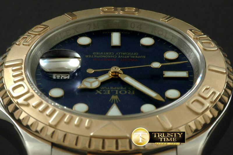 롤렉스 Yachtmaster Men SS/YG TT Blue Asia 2813 25J 28800 -ROLYM066C