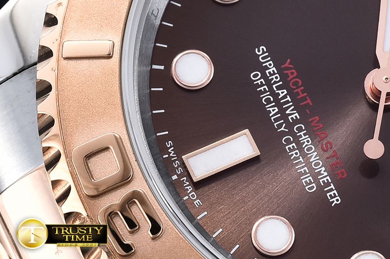 롤렉스 2016 YachtMaster Mens RG/SS Brown JF Asia 3135 Mod -ROLYM111