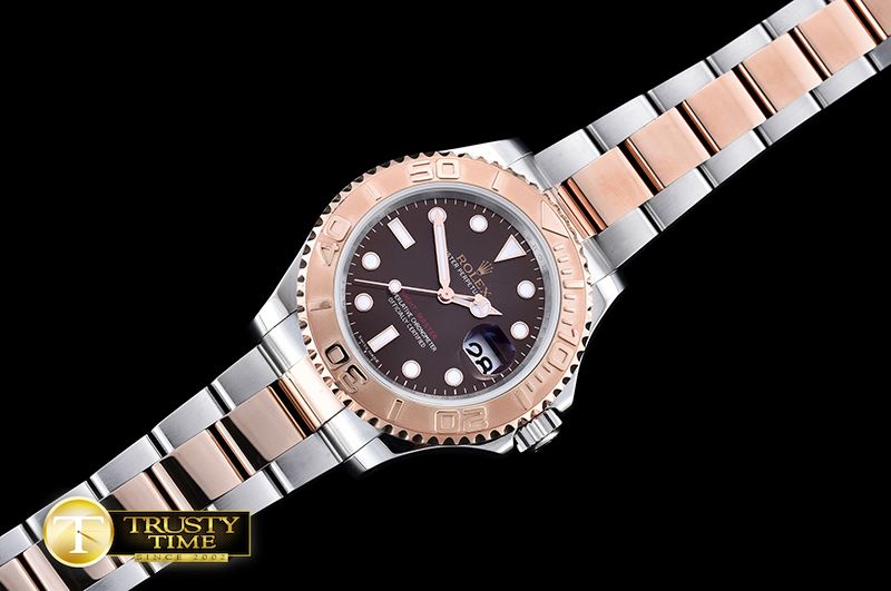 롤렉스 2016 YachtMaster Mens RG/SS Brown JF Asia 3135 Mod -ROLYM111