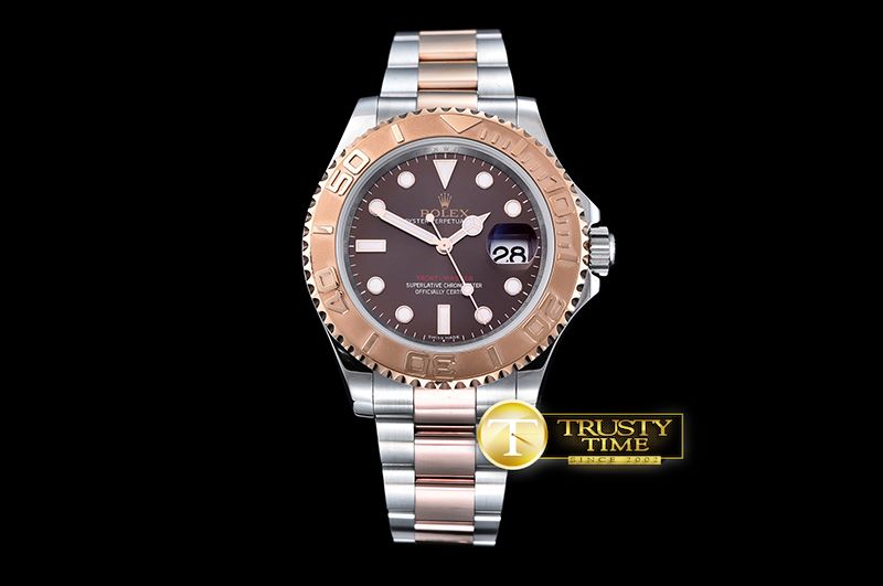 롤렉스 2016 YachtMaster Mens RG/SS Brown JF Asia 3135 Mod -ROLYM111