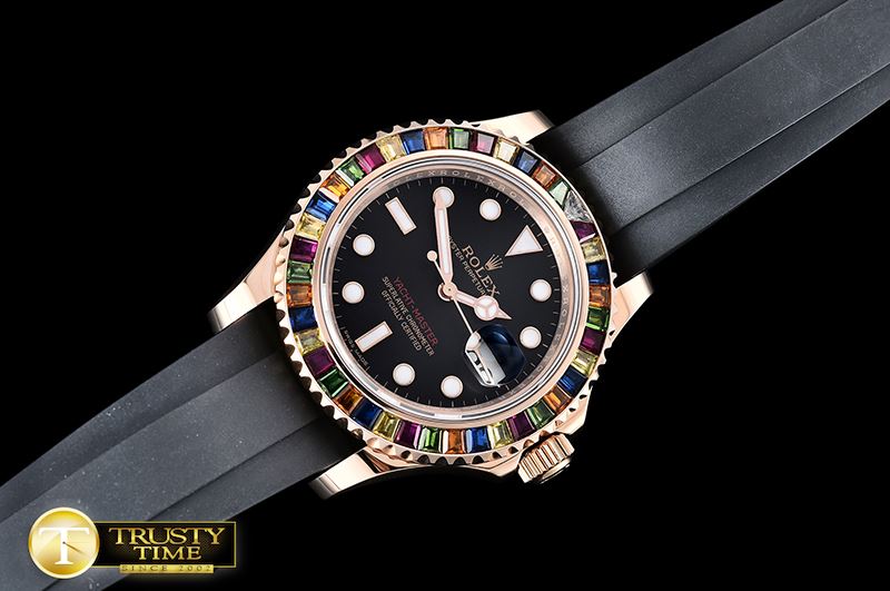 롤렉스 YachtMaster 40 116695SATS RG/RU Black BP Swiss 2836 -ROLYM135B
