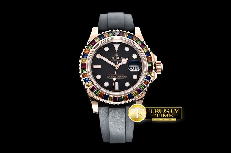 롤렉스 YachtMaster 40 116695SATS RG/RU Black BP Swiss 2836 -ROLYM135B