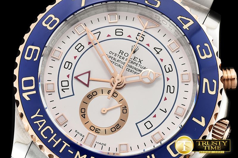 롤렉스 YachtMaster 116681 Blue RG/SS White BP Asia 4161 Mod -ROLYM136