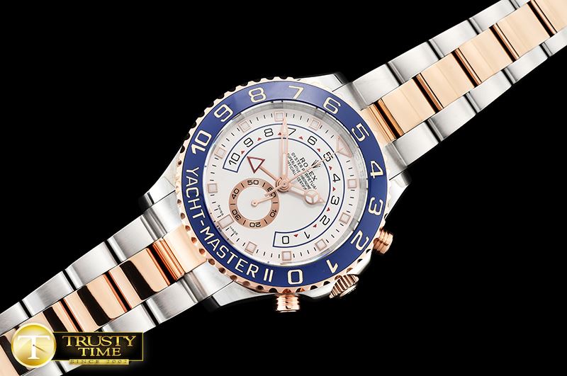 롤렉스 YachtMaster 116681 Blue RG/SS White BP Asia 4161 Mod -ROLYM136