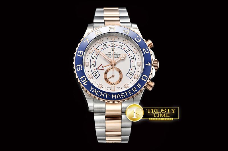 롤렉스 YachtMaster 116681 Blue RG/SS White BP Asia 4161 Mod -ROLYM136