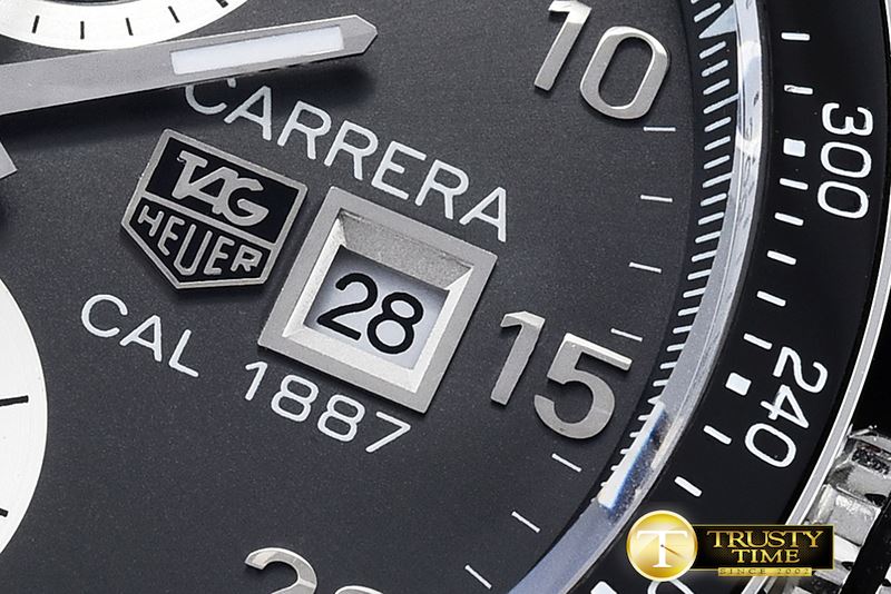 태그호이어 Carrera Date 43mm Cal. 1887 SS/SS Grey Asia 7750 -TAG0293
