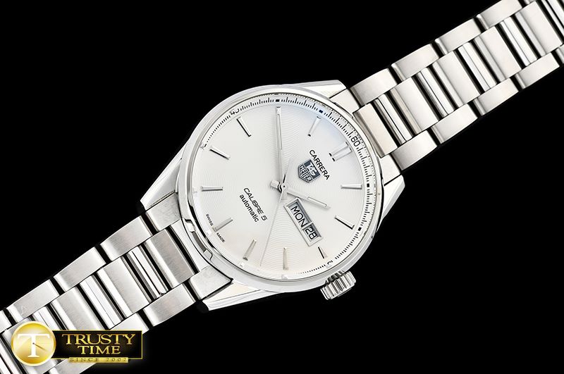 태그호이어 Carrera Calibre 5 Automatic SS/SS White ANF Asia 2824 -TAG0323A