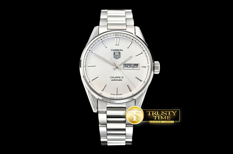 태그호이어 Carrera Calibre 5 Automatic SS/SS White ANF Asia 2824 -TAG0323A