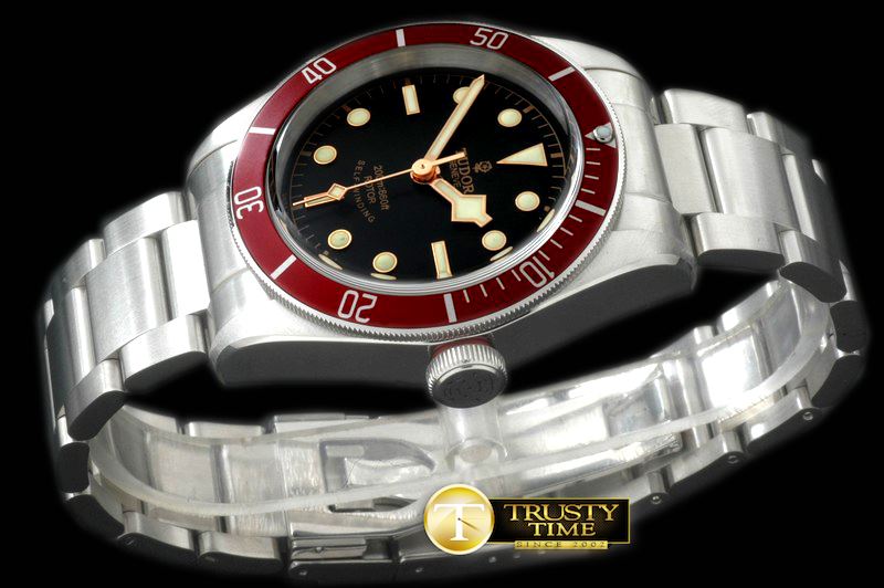 튜더 Heritage Black Bay SS/SS Black/Red Asian 28242 -TUD017