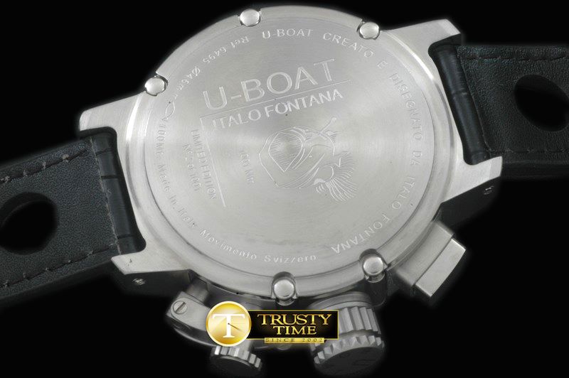 U-BOAT Chimera Side View SS/LE Blk/Blue Jap Qtz -UB027C