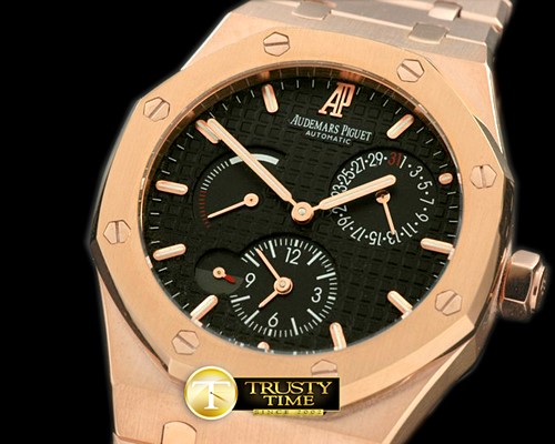 오데마피게 Royal Oak Reserve/Duo Time RG/RG Black Asian 23 Auto -AP0173C