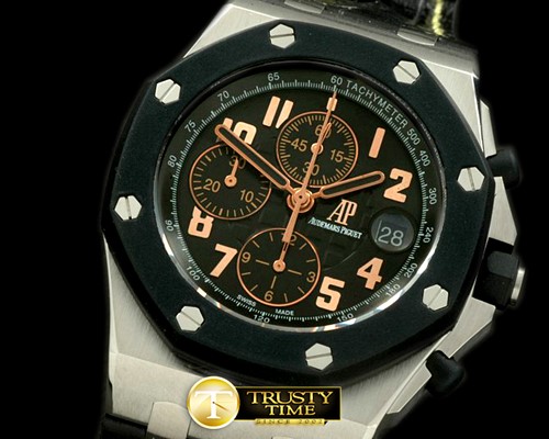 오데마피게 Royal Oak Chrono SS/LE 57th LEd Black A7750 Sec@12 -AP0202
