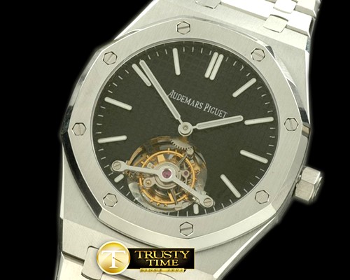 오데마피게 Royal Oak Tourbillon SS/SS Black Real Tourbillon -AP0210B